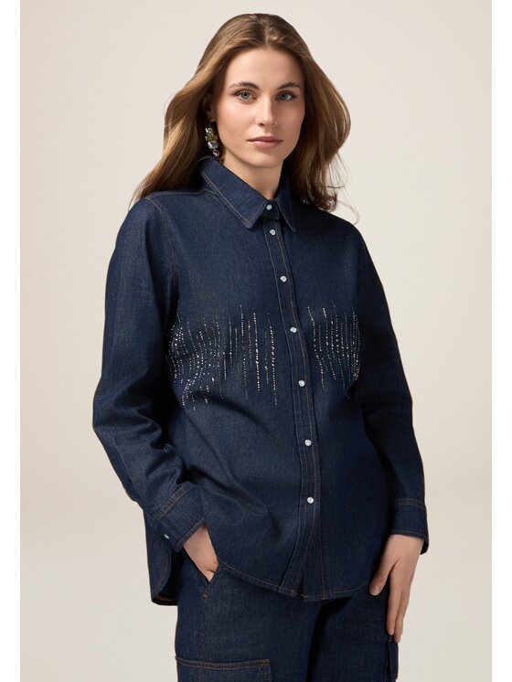 Oltre Oltre Camicia 5638R002924N034 Blu Over Fit