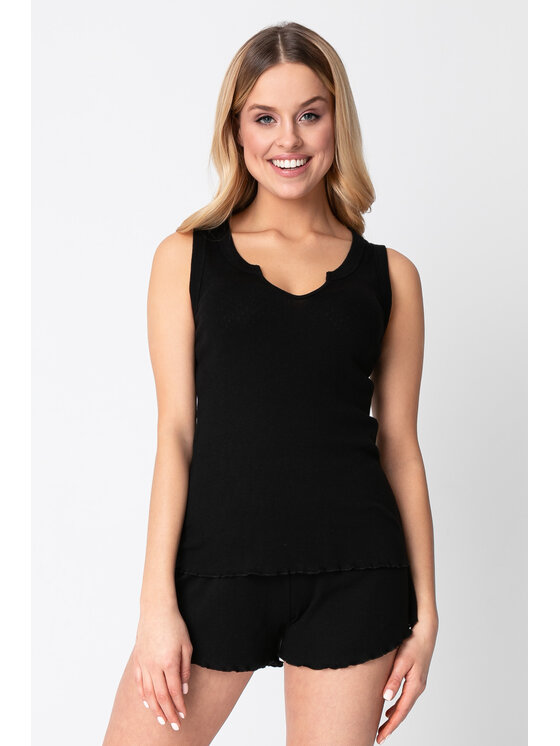 LaLupa LaLupa Piżama LA147 Czarny Comfort Fit