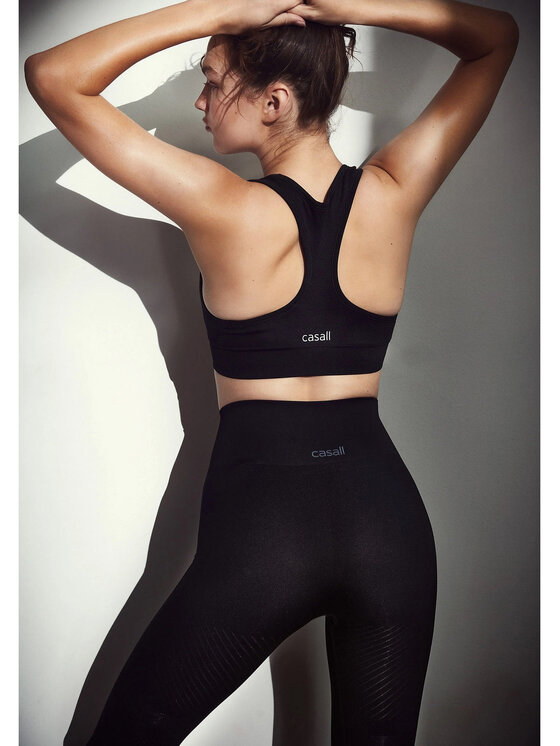 Casall Casall Legginsy Essential Block Seamless High Waist Tights Czarny Slim Fit