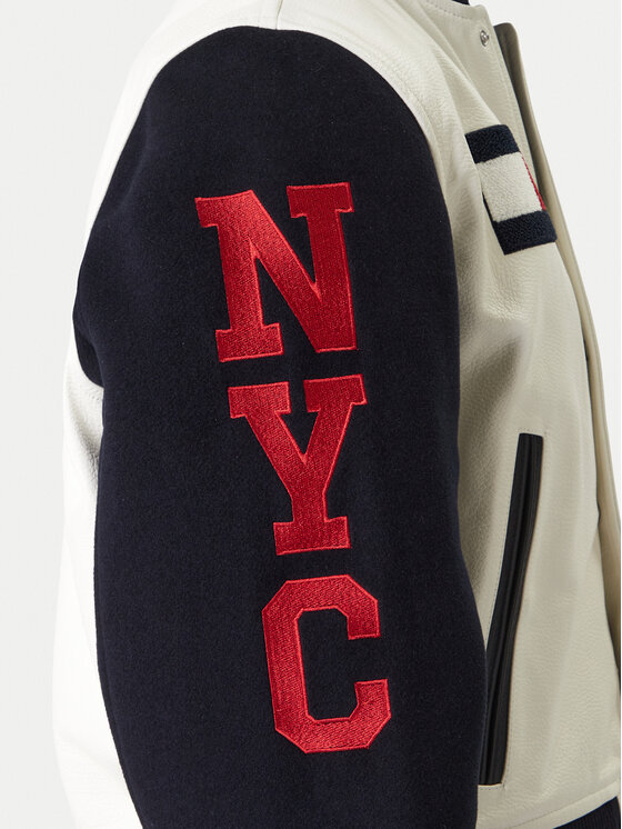 Tommy Hilfiger Tommy Hilfiger Geacă bomber Varsity MW0MW41866 Écru Regular Fit