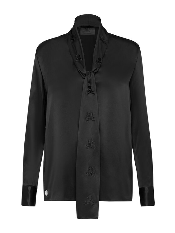 PHILIPP PLEIN PHILIPP PLEIN Bluzka 4153 Czarny Regular Fit