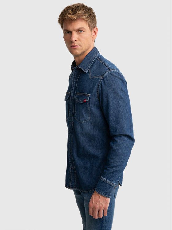 BIG STAR BIG STAR Koszula jeansowa CHUCK Granatowy Basic Fit