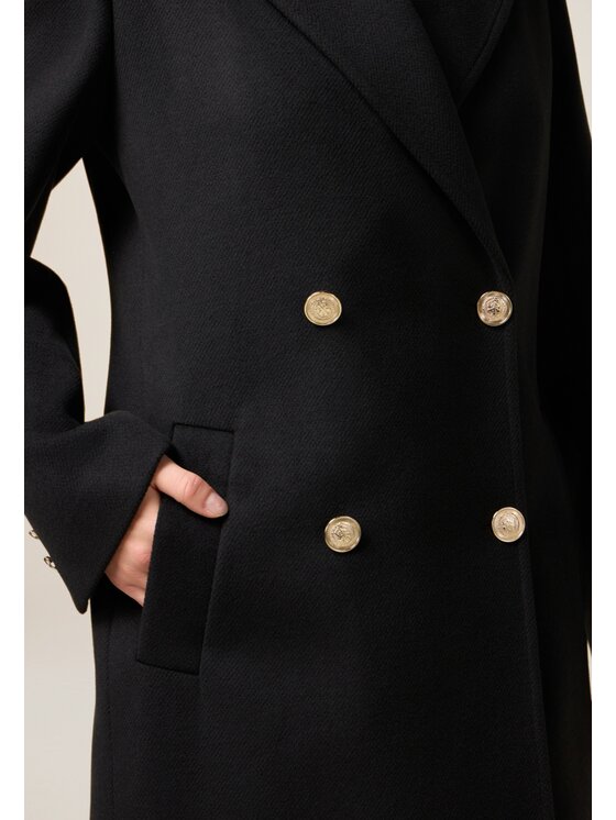 Oltre Oltre Płaszcz zimowy 0079R000474N033 Czarny Baggy Fit