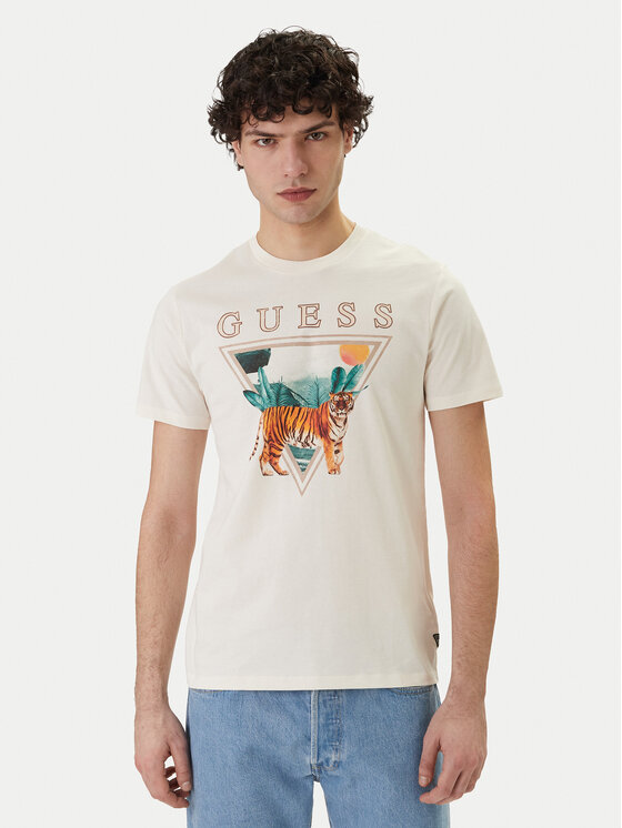 Guess Tricou M6GI33 K3310 Écru Regular Fit