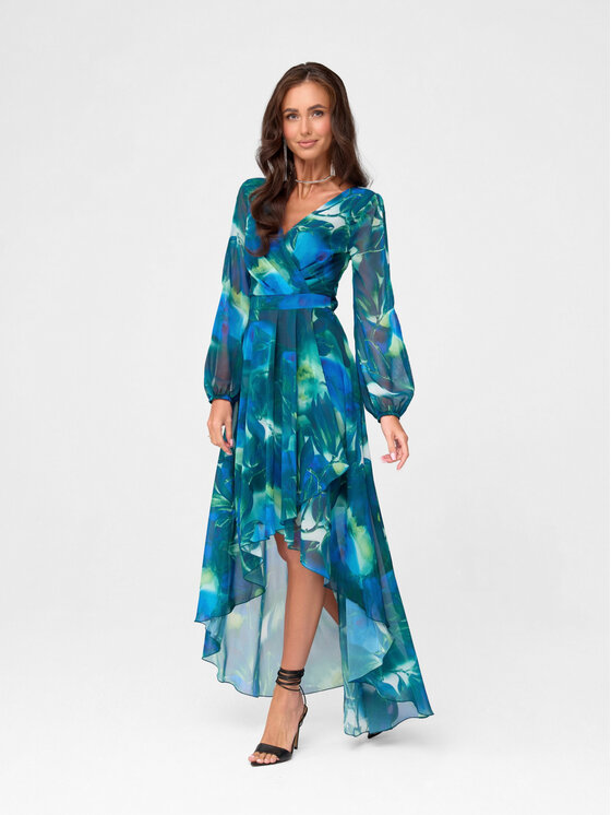 Roco Fashion Roco Fashion Sukienka koktajlowa Coralie Niebieski Regular Fit