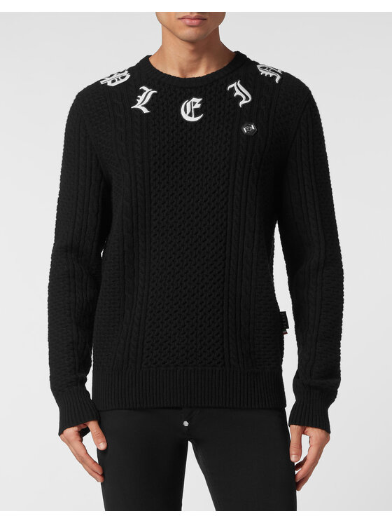 PHILIPP PLEIN PHILIPP PLEIN Longsleeve 9751 Czarny Regular Fit