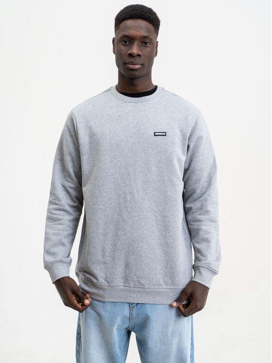 Jigga Wear Jigga Wear Bluza Bluza Bez Kaptura Męska Szara Jigga Wear Stripe Name XL Szary Regular Fit