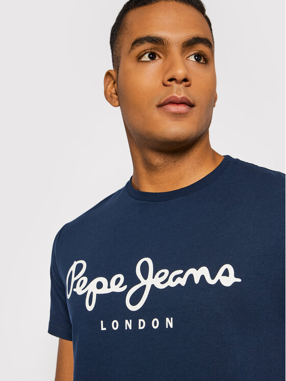 Pepe Jeans Pepe Jeans Póló Original PM508210 Sötétkék Slim Fit