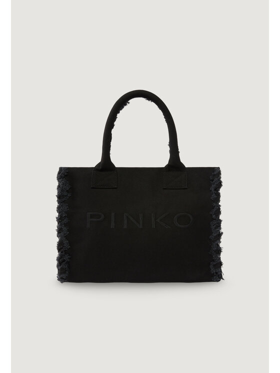 PINKO PINKO Borsetta BEACH SHOPPER CANVAS Nero