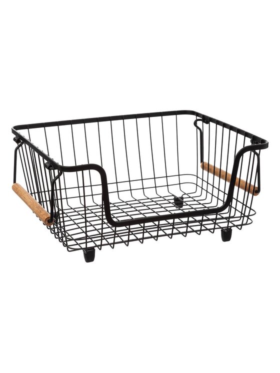 MIAhome MIAhome Koszyk metalowy na półkę 15,7x26,2x33,5 cm ARQANA I Czarny