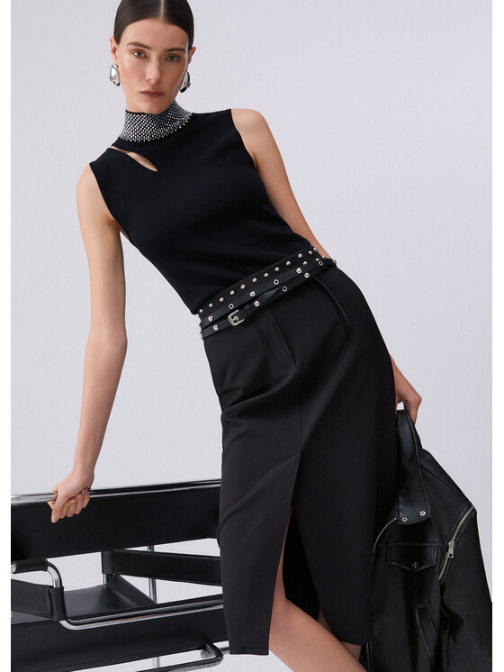 Liu Jo Liu Jo Spódnica midi WA6109T252722222 Czarny Slim Fit