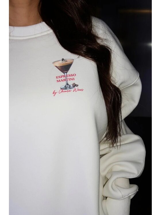 Chiara Wear Chiara Wear Bluza Bluza damska oversize ESPRESSO MARTINI Biały Oversize