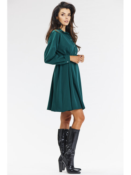 Awama Awama Sukienka wieczorowa A668 Zielony Basic Fit