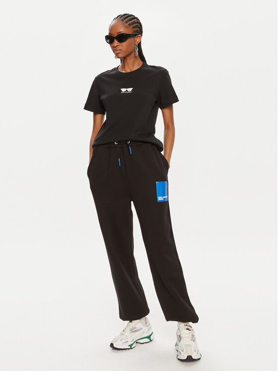 Karl Lagerfeld Jeans Karl Lagerfeld Jeans Teplákové kalhoty 245J1000 Černá Relaxed Fit