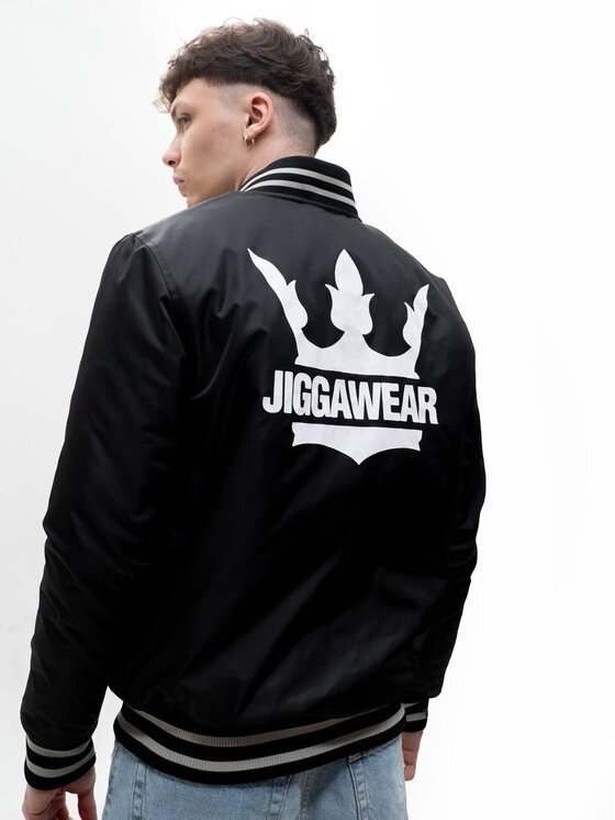 Jigga Wear Jigga Wear Kurtka bomber Baseball College School na napy 125735 Czarny Regular Fit