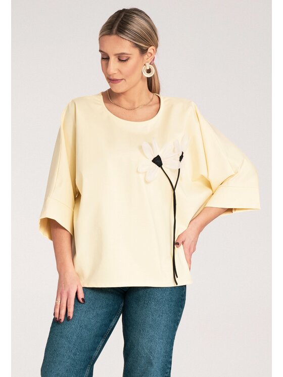 FIGL Blúzka M1118 Žltá Regular Fit