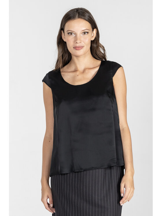 Deni Cler Milano Deni Cler Milano Top W-DC-0052-E5-A9-90-1 Czarny Loose Fit