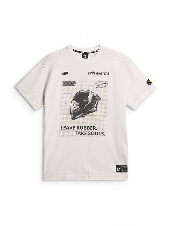 4F 4F T-Shirt MOTOSPORTS 2026 Biały Loose Fit
