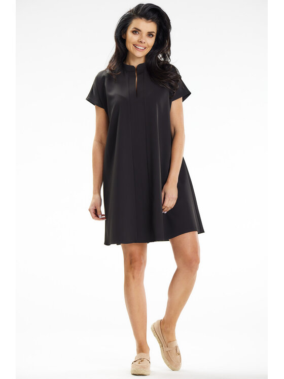 Awama Awama Sukienka letnia A635 Czarny Basic Fit