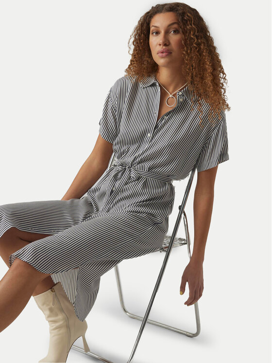 Vero Moda Vero Moda Košilové šaty Bumpy 10279684 Šedá Regular Fit