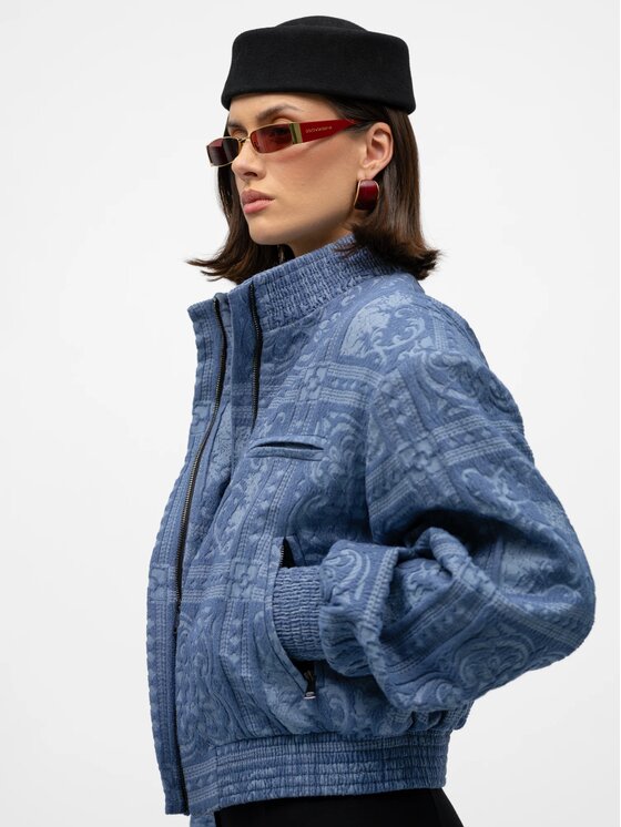 MANDRAGORA MANDRAGORA Bunda bomber Lara Modrá Slim Fit