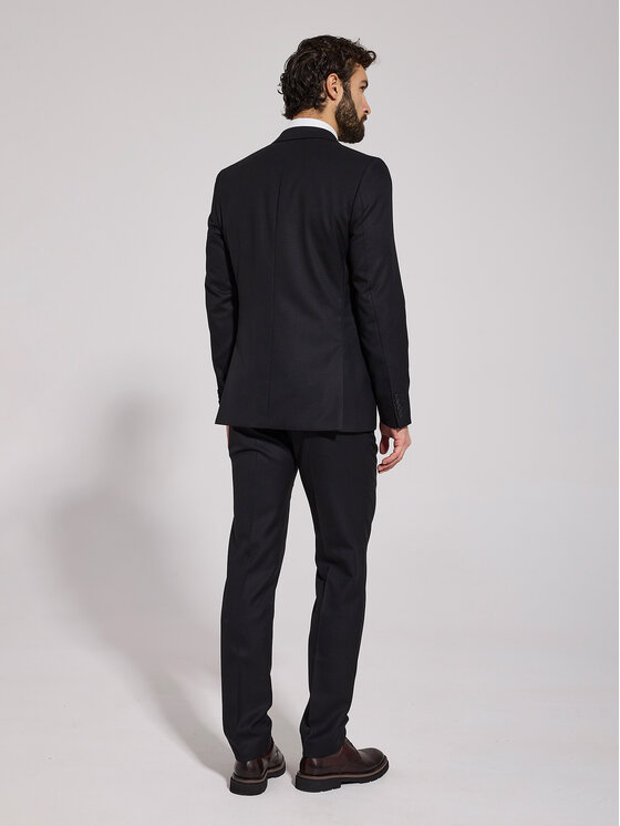 VILLARO VILLARO Garnitur GAR230VIM Czarny Slim Fit