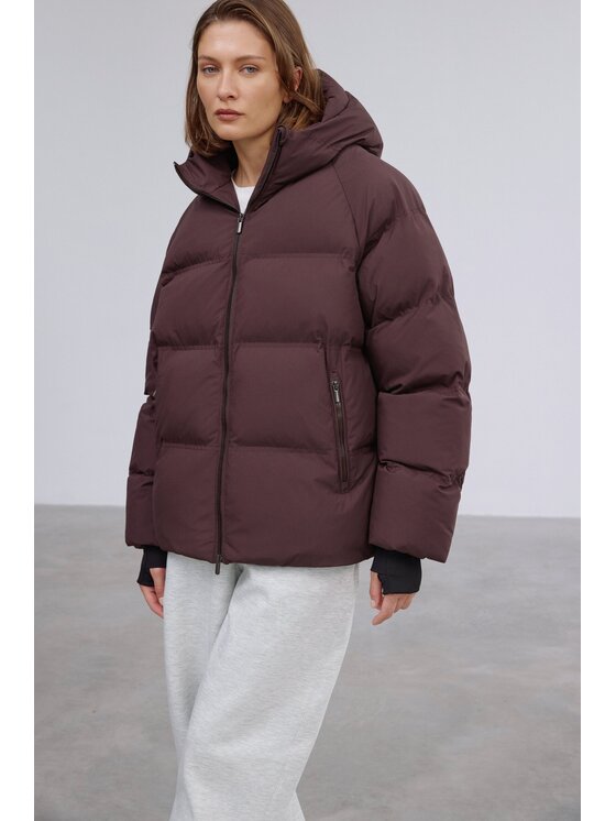 Estro Estro Vatovaná bunda ER00119334 Tmavo hnedá Loose Fit