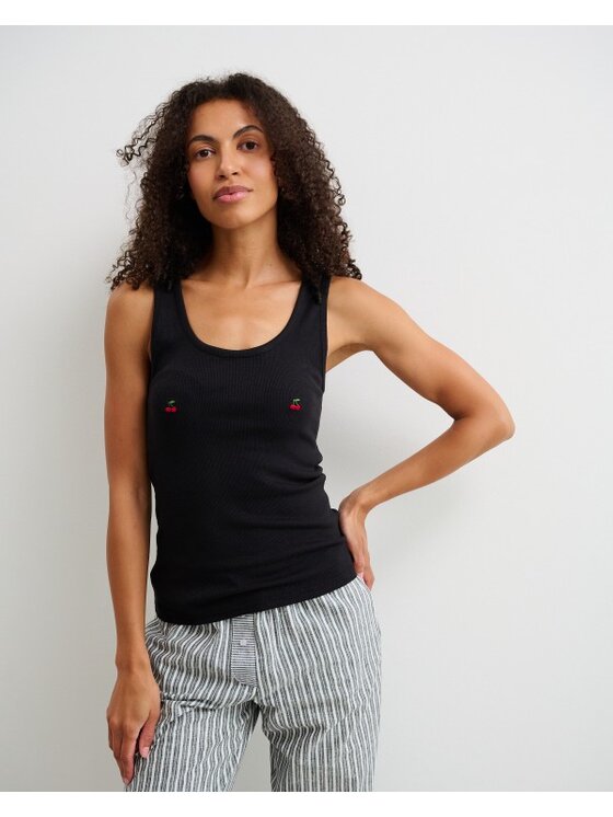 Le Songe Le Songe Top CHERRY Czarny Basic Fit