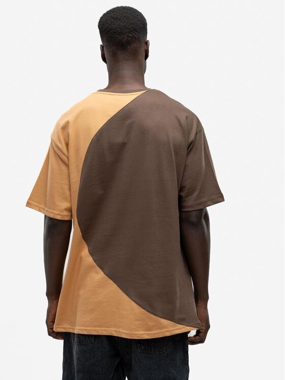 Good Luck Good Luck T-Shirt Koszulka Męska Z Krótkim Rękawem Oversize Brązowa / Jasna Brązowa GOOD LUCK Loopy M Brązowy Regular Fit