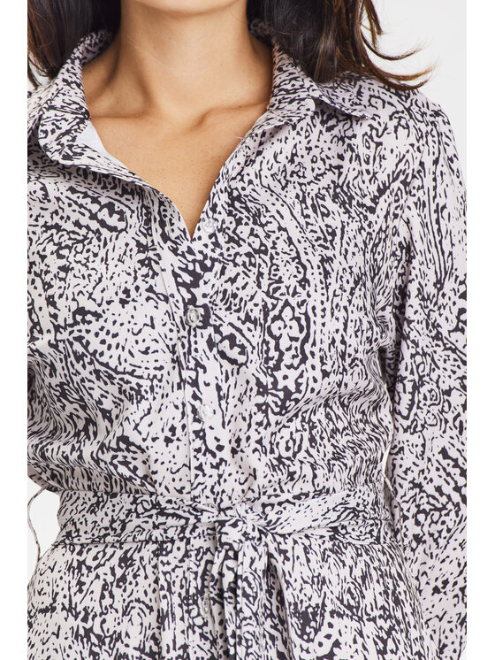 Awama Awama Sukienka koszulowa A665 Czarny Basic Fit