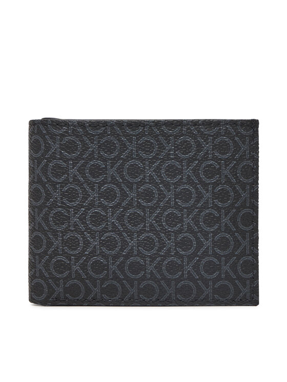 Portofel pentru bărbați Calvin Klein Classic Mono Bifold 5Cc W/Coin K50K512845 Negru