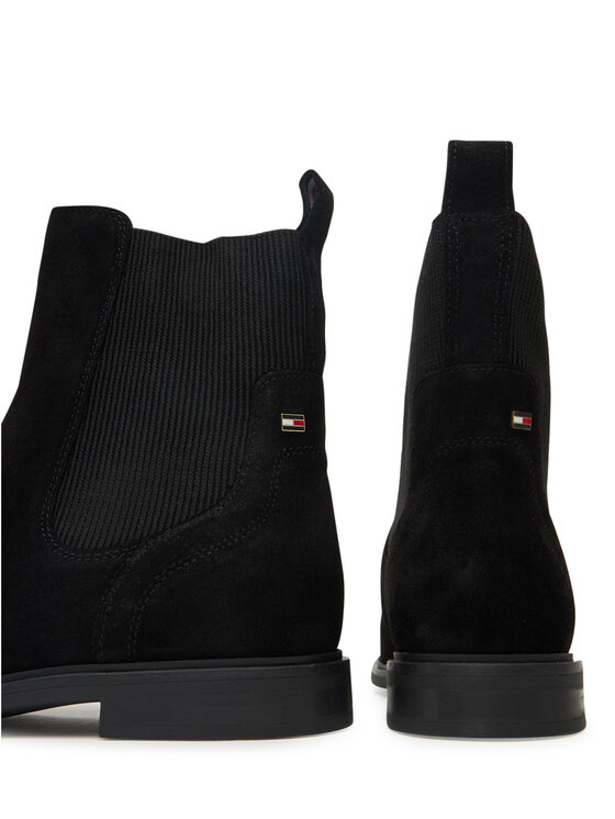 Tommy Hilfiger Tommy Hilfiger Členková obuv s elastickým prvkom Flag Boot FW0FW08780 Čierna