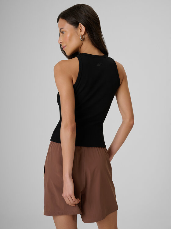 4F 4F Tank top ESSENTIAL Czarny Slim Fit