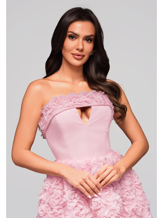 Ombre Ombre Večerní šaty LA-OM-DLR181 Růžová Regular Fit