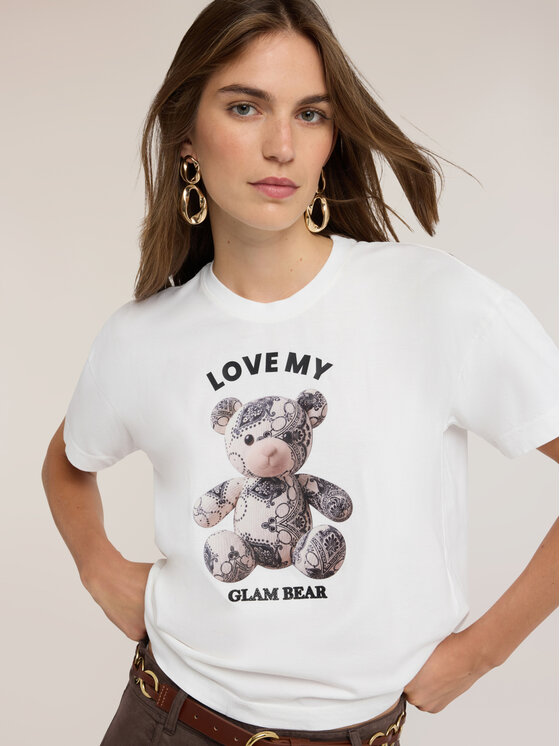 Motivi Motivi T-shirt G004W003895N011 Bianco Boxy Fit