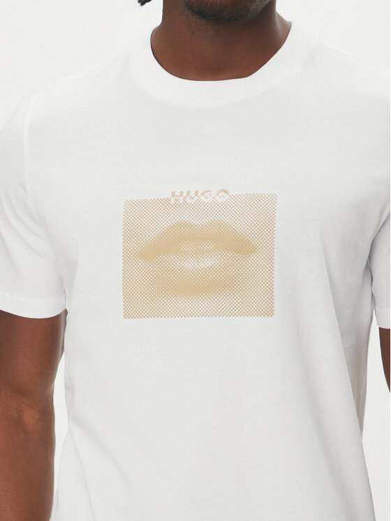 HUGO HUGO T-Shirt Deterni 50544496 Biały Regular Fit