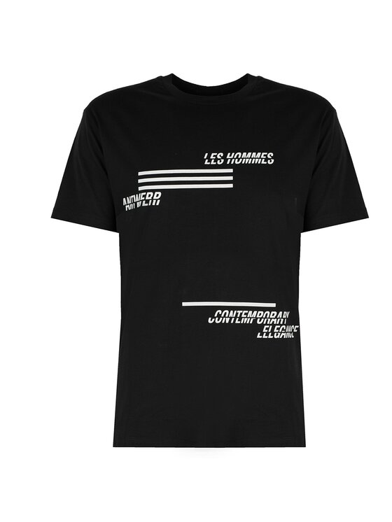 Les Hommes Les Hommes T-Shirt LJT208-700P | Contemporary Elegance Μαύρο Regular Fit