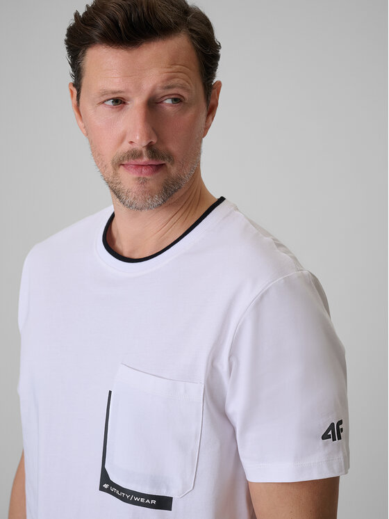 4F 4F T-Shirt CITY Biały Regular Fit