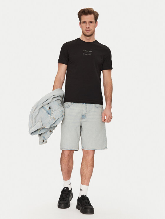 Calvin Klein Calvin Klein T-Shirt Editorial Logo K10K114172 Černá Regular Fit