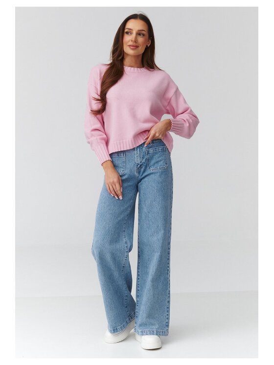 Makadamia Makadamia Sweter C43 Różowy Loose Fit
