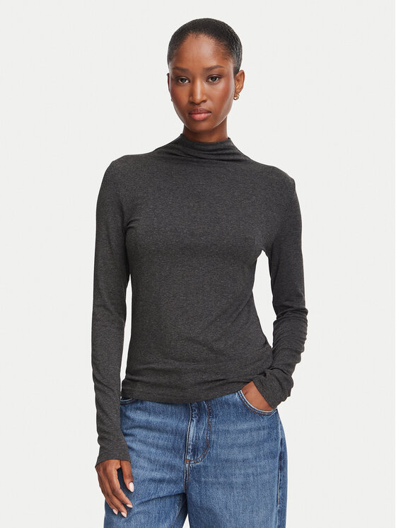 Marella Marella Bluză cu gât Emme by Marella Zona 2625946011 Gri închis Slim Fit