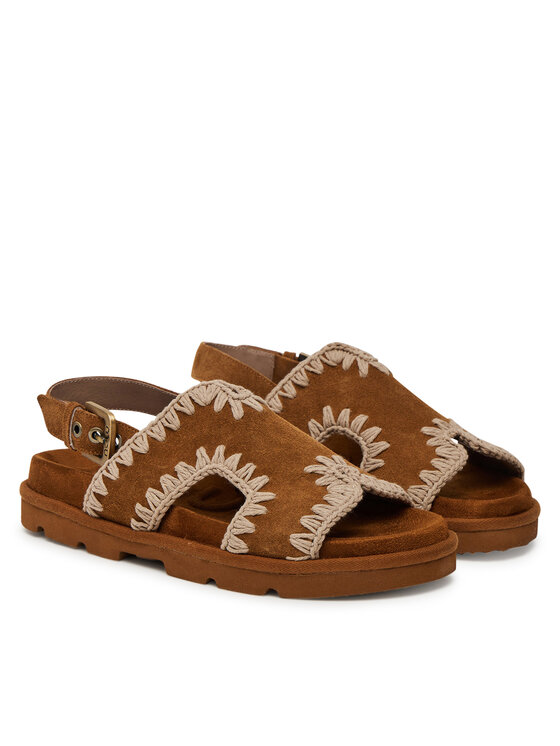 Mou Mou Sandali Low bio sandal MU.SW631006A Rjava
