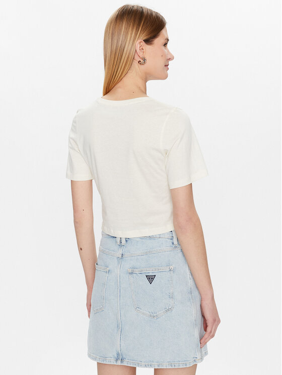 Guess Guess Marškinėliai Piercing W3GI23 JA914 Écru Boxy Fit