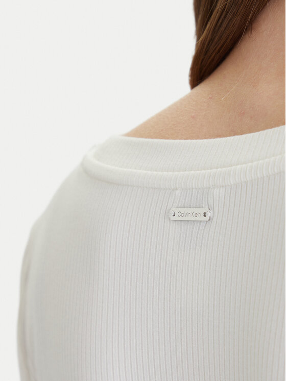 Calvin Klein Calvin Klein Bluse LV044D235G Weiß Slim Fit