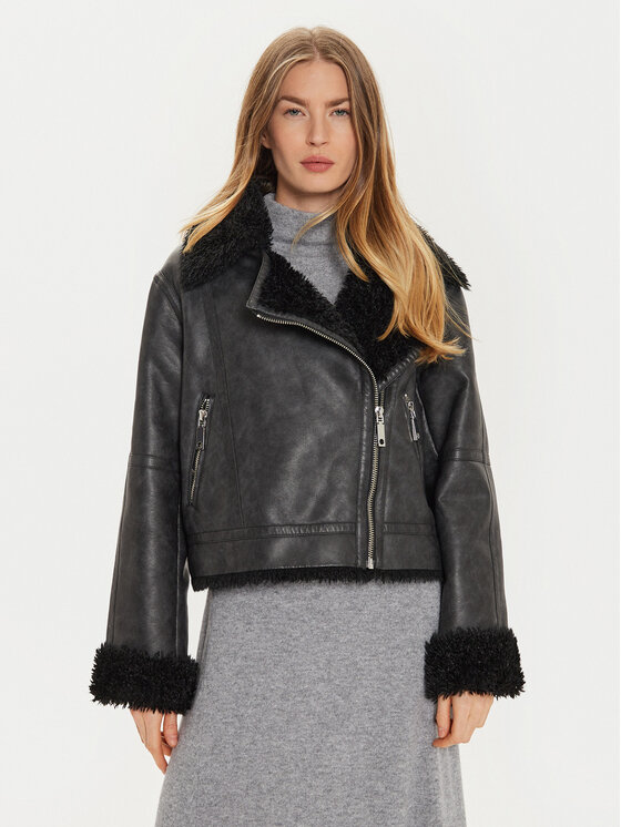 MAX&Co. MAX&Co. Jakna od imitacije kože 2426086074200 Crna Regular Fit