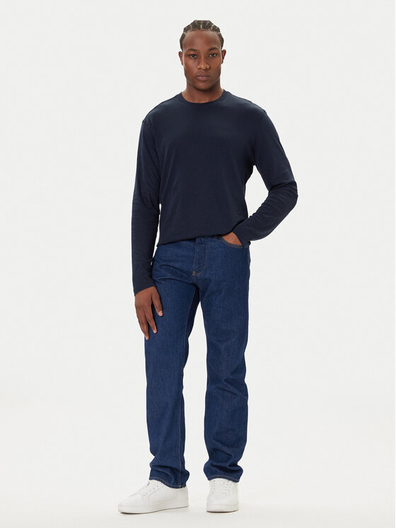 Calvin Klein Calvin Klein Тениска с дълъг ръкав LV04LD227G Тъмносин Regular Fit