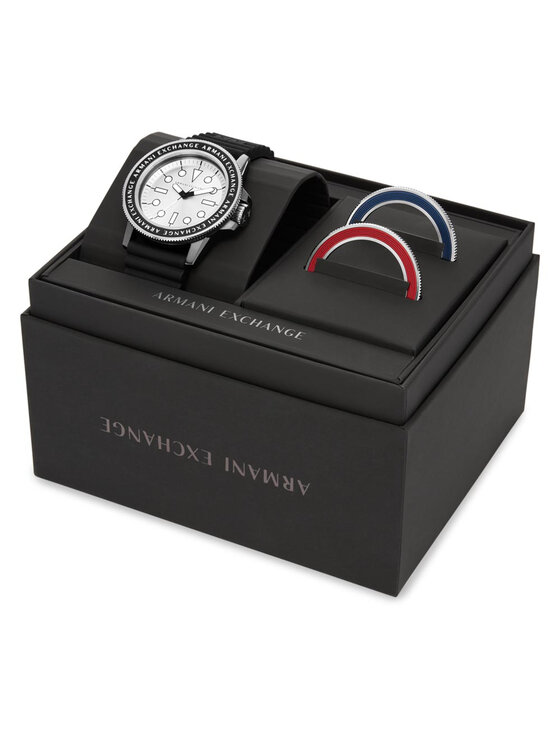 Armani Exchange Armani Exchange Hodinky Leonardo Gift Set AX7136SET Čierna
