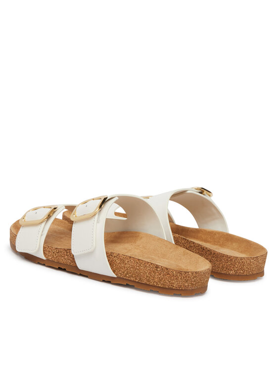 Tommy Hilfiger Tommy Hilfiger Iešļūcenes Double Strap Cork Sandals FW0FW09118 Balts