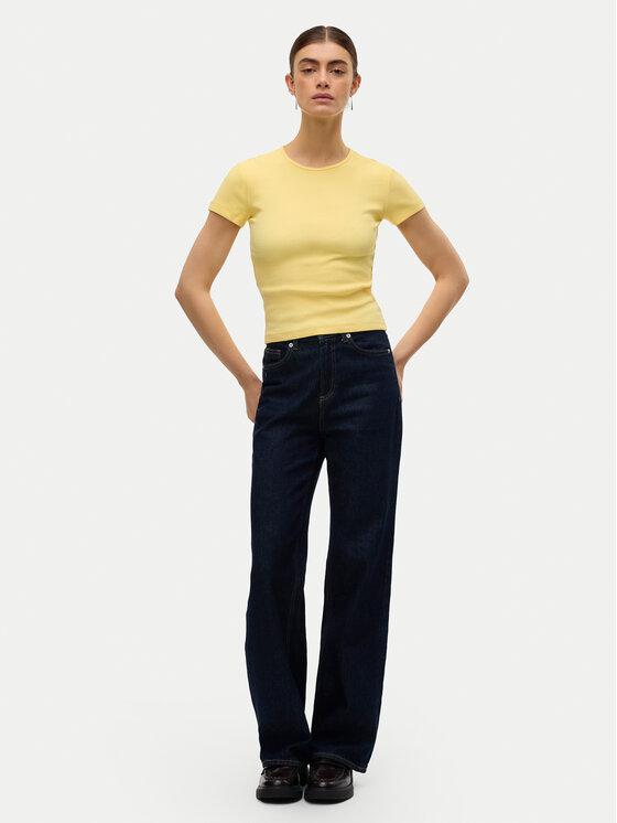 Vero Moda Vero Moda Marškinėliai Chloe 10306894 Šviesiai geltona Tight Fit