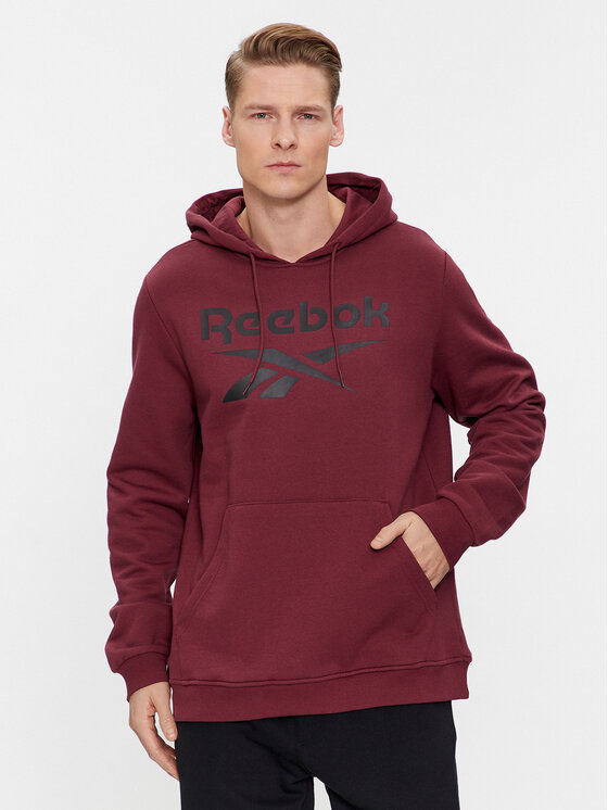 Reebok Džemperis ar kapuci Identity Fleece Stacked Logo IM3955 Bordo Regular Fit